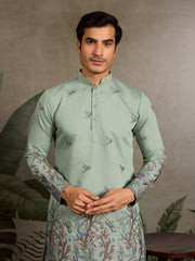 Embroidered Pista Green Wedding Kurta for Mens⭐⭐⭐⭐⭐
