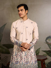 Beige Embroidered Work Beautiful Kurta for Men⭐⭐⭐⭐⭐