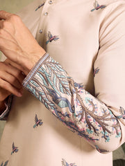 Beige Embroidered Work Beautiful Kurta for Men⭐⭐⭐⭐⭐