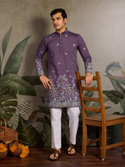 Festive Look Dusty Purple Color Traditional Kurta for Mens⭐⭐⭐⭐⭐