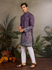 Festive Look Dusty Purple Color Traditional Kurta for Mens⭐⭐⭐⭐⭐
