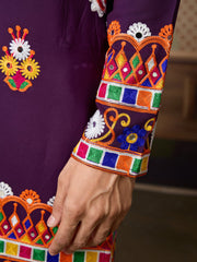 Royal Purple Embroidered Kurta for Men | Festive & Ethnic Wear