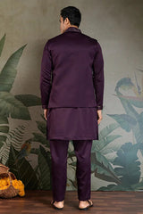 Wedding Special Purple Kurta Koti Set for Men ⭐⭐⭐⭐⭐
