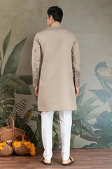 Premium Ivory Color Embroidered Kurta with Pajama Set for Men