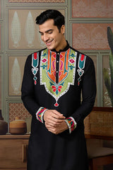Black Trending Designer Festival Wear Men’s Kurta