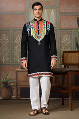 Black Trending Designer Festival Wear Men’s Kurta