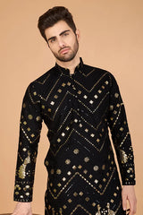Black Viscose Rayon Men's Kurta Stylish & Comfortable kurta long