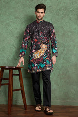 Classy Black Comfortable Kurta Clothes for Men