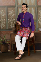 Readymade Purple Mens Kurta for Navratri Look