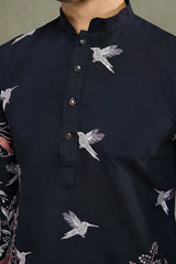 Beautiful Black Viscose Silk Kurta mens wear near me