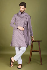 Designer Dusty Peach Viscose Silk Kurta – Shubh Kala Store