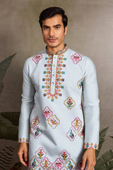 Elegant Look Indian Festive Sky Blue Kurta for Men