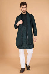 Designer Green Viscose Silk Kurta for Men Online