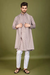 Designer Ivory Silk Kurta for Men – Elegant Festive Wear