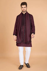 Maroon Designer Kurta for Men - Festive & Wedding