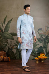 Traditional Sky Blue Wedding designer kurta for men usa