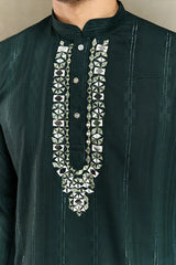 Traditional Green Kurta with Dupatta for Mens Wear