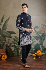 Beautiful Black Viscose Silk Kurta mens wear near me