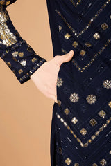 Navy Designer Rayon Kurta for Men Stylish & Elegant