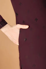 Maroon Designer Kurta for Men - Festive & Wedding