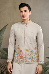 Stylish Ivory Men's Kurta Koti Set – Elegant & Trendy