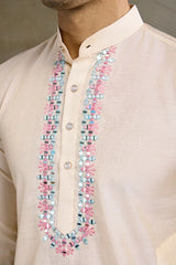 Traditional Beige Kurta Set with Koti Jacket