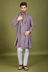 Designer Dusty Peach Viscose Silk Kurta – Shubh Kala Store