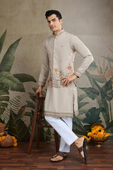 Stylish Ivory Men's Kurta Koti Set – Elegant & Trendy