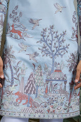 Traditional Sky Blue Wedding designer kurta for men usa