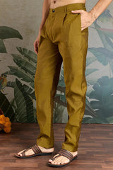 Golden Olive Open Koti Style Kurta Pajama Set for Men