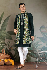 Traditional Green Kurta with Dupatta for Mens Wear