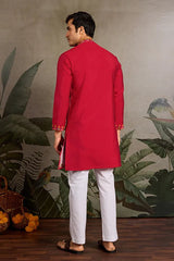 Wedding Ready Look Premium Red Kurta for Men