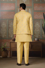 Trending Yellow Haldi Ceremony Koti Kurta for Men⭐⭐⭐⭐⭐