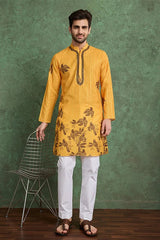 Haldi Special Mustard Yellow Kurta Pajama for Male