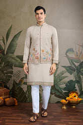 Stylish Ivory Men's Kurta Koti Set – Elegant & Trendy