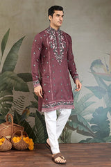 Embroidered Pastel Chocolate Kurta for Men Wear