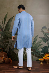 Light Blue Mirror Work Kurta – Elegant & Stylish