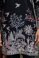 Beautiful Black Viscose Silk Kurta mens wear near me