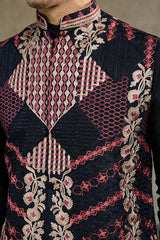 Beautiful Black Viscose Silk Kurta Koti Set