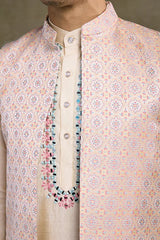 Traditional Beige Kurta Set with Koti Jacket