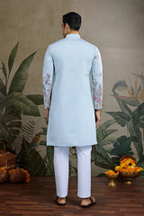 Traditional Sky Blue Wedding designer kurta for men usa