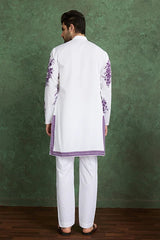Purple Color Digital Printed Gents Kurta Pyjama