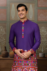 Readymade Purple Mens Kurta for Navratri Look
