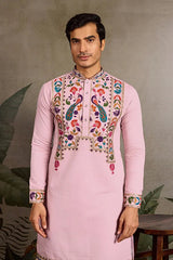Pink Stylish Traditional Kurta for Mens Wear