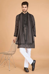 Elegant Brown Viscose Silk Kurta with Sequins – Mahi Fab⭐⭐⭐⭐⭐