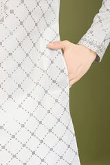 White Viscose Silk Kurta Elegant Festive Wear