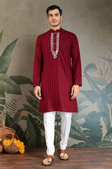 Designer Red Kurta with Dupatta for Festive Look