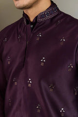 Wedding Special Purple Kurta Koti Set for Men ⭐⭐⭐⭐⭐