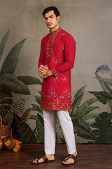 Wedding Ready Look Premium Red Kurta for Men