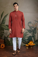 Festive Rust Orange Ultimate Guide to Menswear Kurta & Dupatta